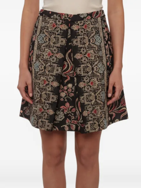 Valentino Garavani Pre-Owned floral-print canvas mini skirt Black 1356739