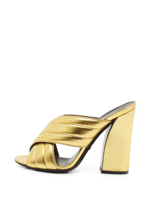 Gucci Pre-Owned Webby quilted sandals Gold 1342398