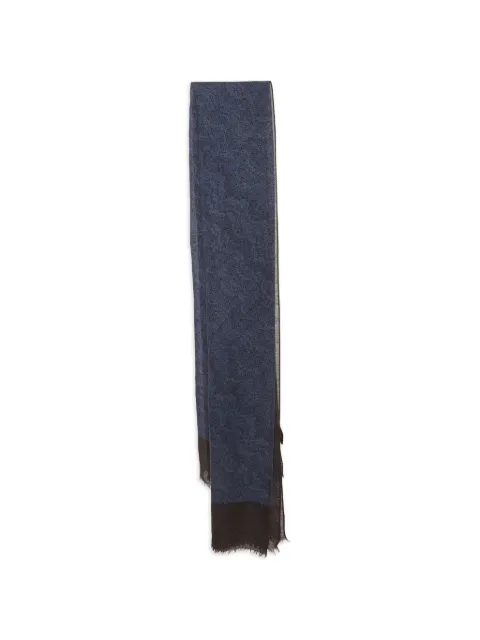 Missoni Pre-Owned zigzag-print frayed scarf Blue 1360333