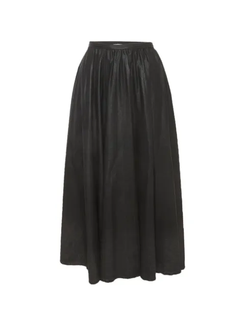 Christian Dior Pre-Owned coated pleated midi skirt Black 1333984