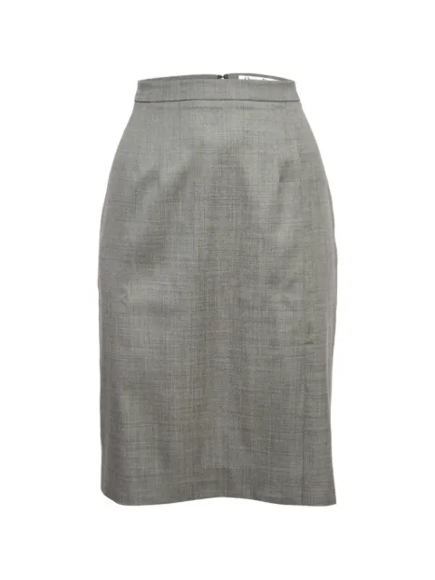 Christian Dior Pre-Owned zip-up pencil skirt Grey 1292147