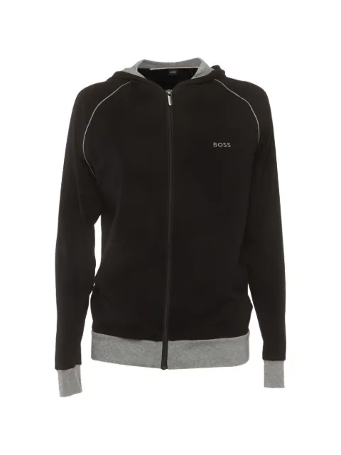 BOSS logo-detail zip-up hoodie Black 1315216