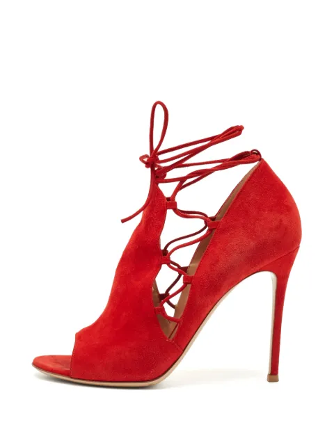 Gianvito Rossi lace-up open-toe ankle boots Red 1262168
