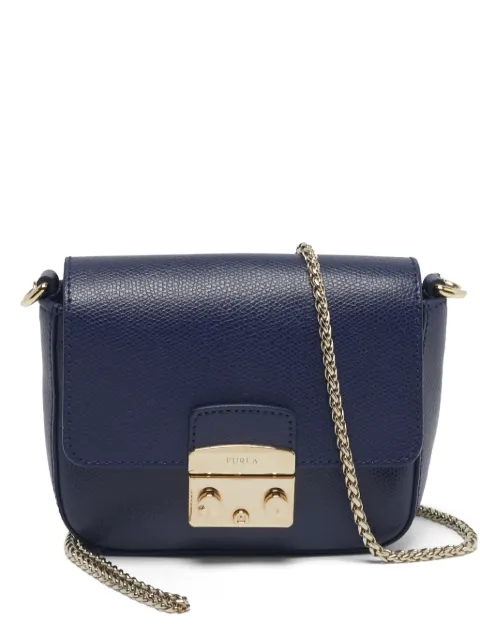 Furla Metropolis mini leather crossbody bag Blue 1280238