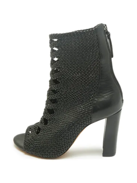 Alexandre Birman woven-leather open-toe ankle boots Black 1356929