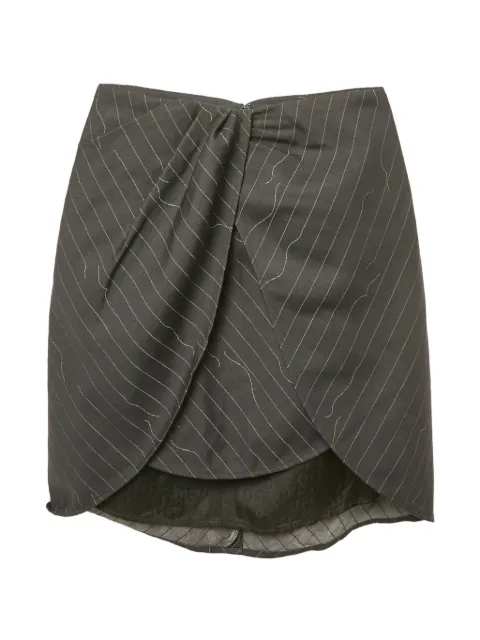 Off-White Pre-Owned pinstripe layered mini skirt Grey 1268298