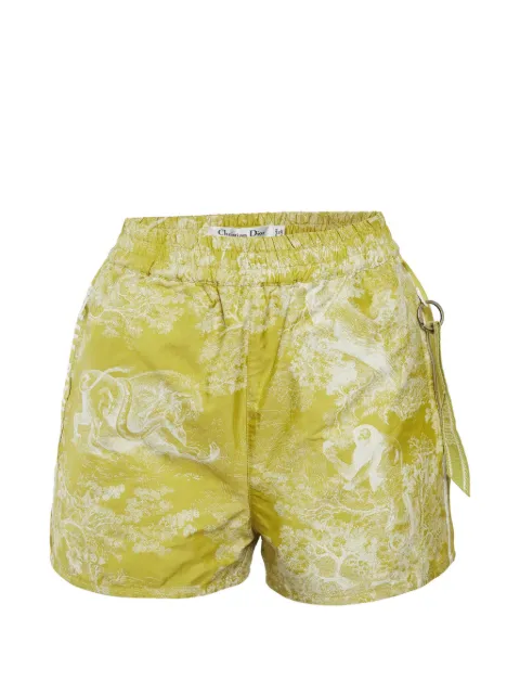 Christian Dior Pre-Owned Toile de Jouy jacquard shorts Green 1289947
