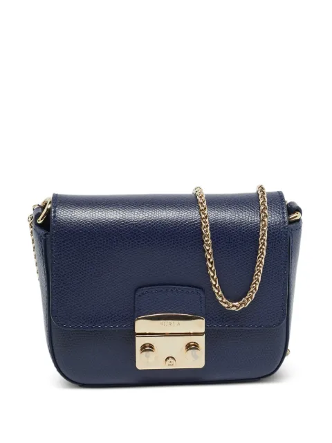 Furla micro Metropolis leather shoulder bag Blue 1332447