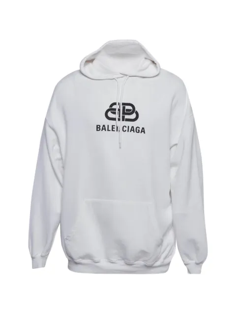Balenciaga Pre-Owned logo-print hoodie White 1300478