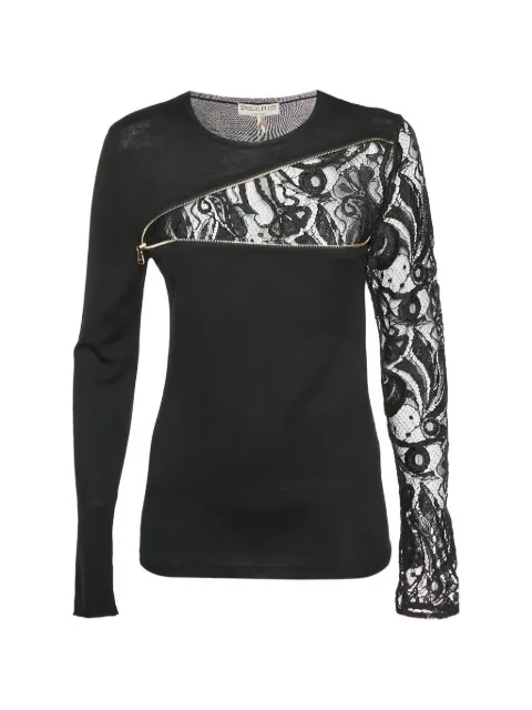 PUCCI Pre-Owned asymmetric zip-detail wool blouse Black 1324045
