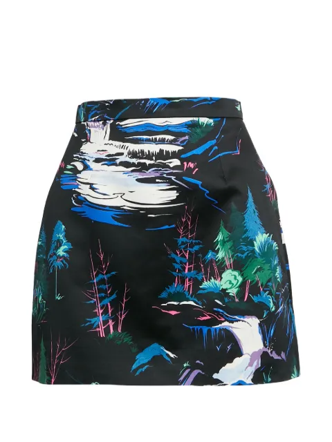 Balenciaga Pre-Owned landscape-print mini skirt Black 1320719