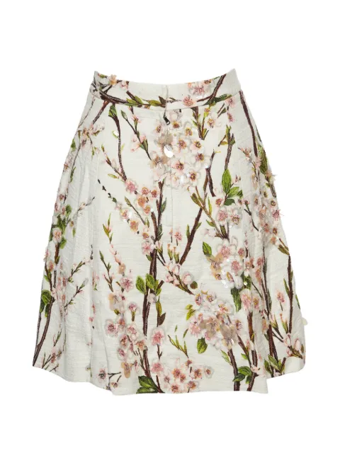 Dolce & Gabbana Pre-Owned floral-print sequinned mini skirt White 1344452