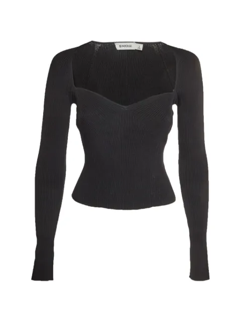 ZIMMERMANN Giuliana sweetheart-neck sweater Black 1330484