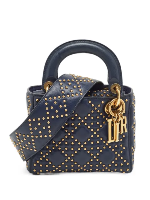 Christian Dior Pre-Owned 2017 mini Lady Dior two-way handbag Blue 1350208