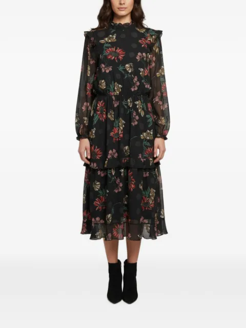 BOSS Amoreh floral-print midi dress Black 1357976