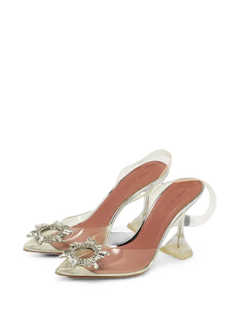 Amina Muaddi Begum slingback heeled pumps Neutrals 1274058