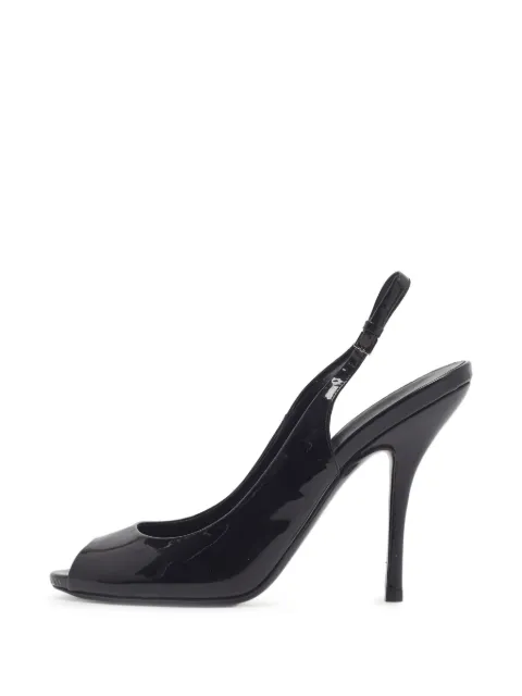 Gucci Pre-Owned peep-toe slingback leather pumps Black 1346453