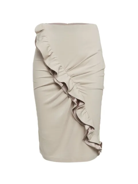 Emporio Armani Pre-Owned ruffle pencil midi skirt Neutrals 1306071