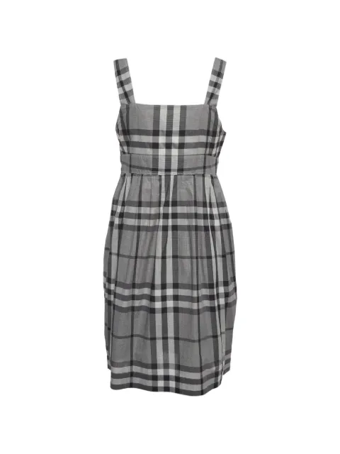 Burberry Pre-Owned plaid-print sleeveless midi dress Grey 1312546