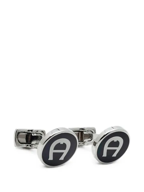 Aigner Vintage round-shape enamel cufflinks Silver 1331802