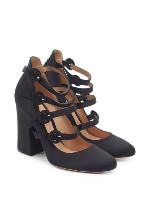 Gianvito Rossi Moret strappy block-heel pumps Black 1347678