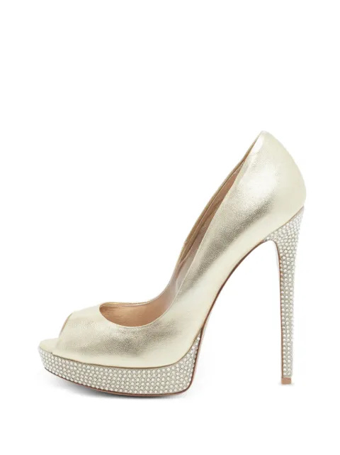 Le Silla crystal-embellished platform pumps Gold 1328655