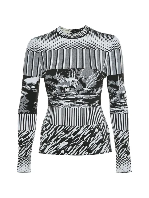 Balenciaga Pre-Owned abstract-print long-sleeve top Black 1324071