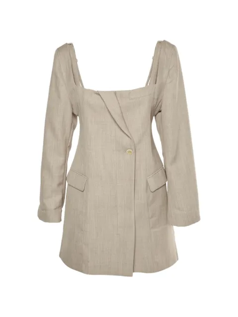 Jacquemus Pre-Owned La Montagne square-neck midi dress Neutrals 1334336
