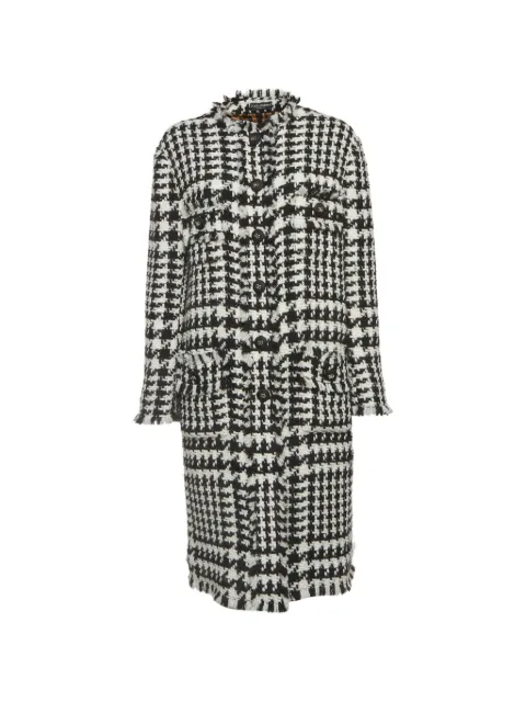 Dolce & Gabbana Pre-Owned houndstooth-pattern long-sleeve coat Black 1293746