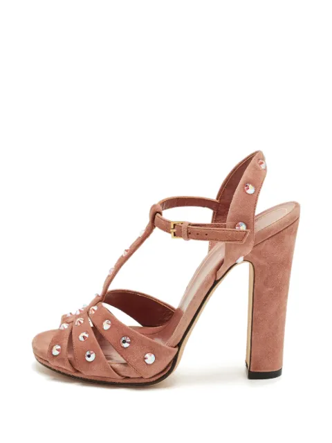 Gucci Pre-Owned crystal-embellished T-strap sandals Pink 1316039