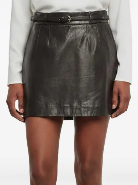 Gucci Pre-Owned belted leather mini skirt Black 1346749
