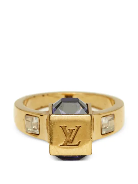 Louis Vuitton Pre-Owned Gamble crystal ring Gold 1331809