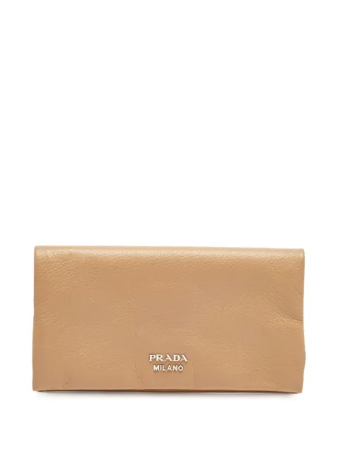Prada Pre-Owned Tan Cervo leather wallet Neutrals 1294393
