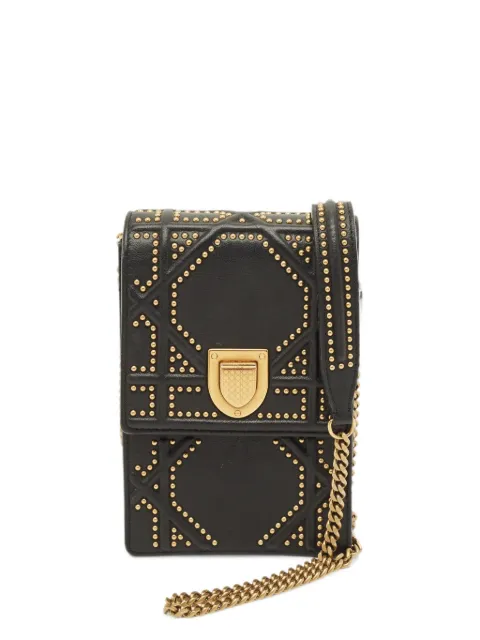 Christian Dior Pre-Owned 2018 Diorama studded mini bag Black 1316398