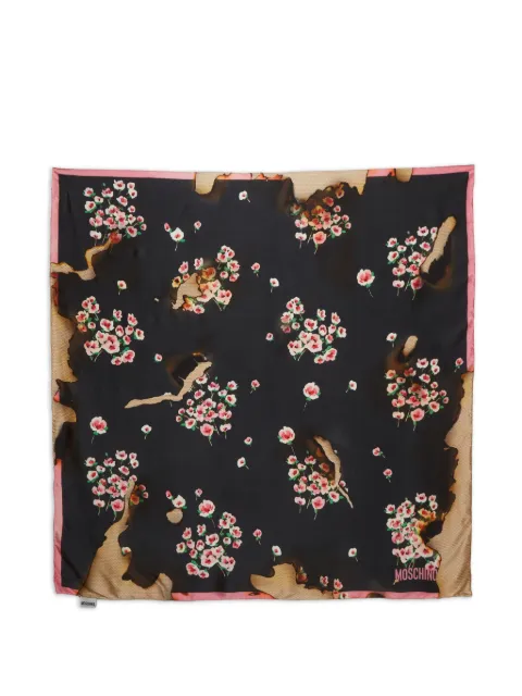 Moschino Pre-Owned floral-print square scarf Black 1297357