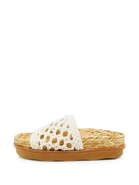 Chloé Pre-Owned woven flat slides White 1340624