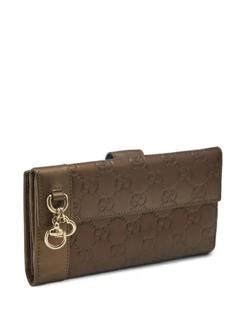 Gucci Pre-Owned Guccissima heart charm wallet Brown 1341220
