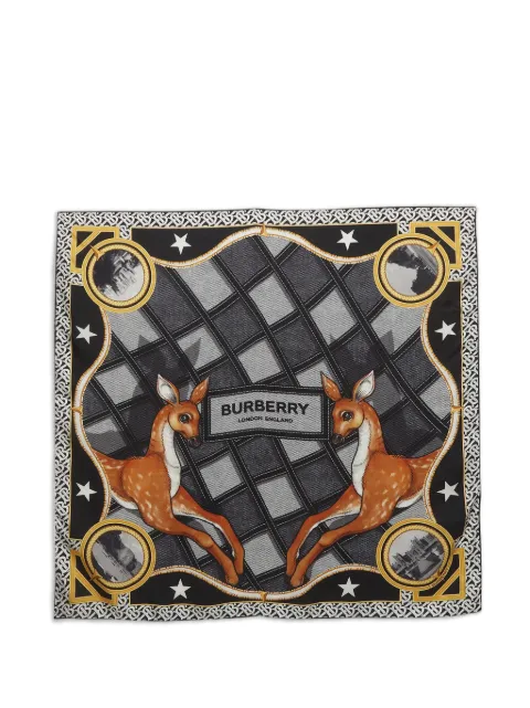 Burberry Pre-Owned square deer-print scarf Black 1332511