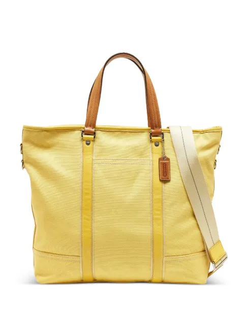 Coach Vintage leather-trim tote bag Yellow 1294258