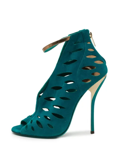 Jimmy Choo Pre-Owned cut-out ankle boots Blue 1312525