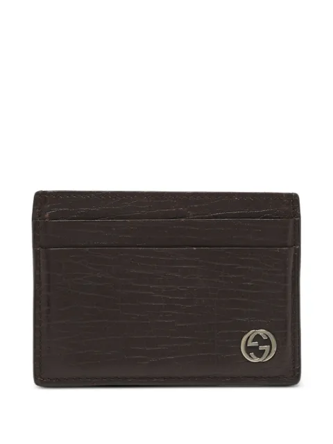 Gucci Pre-Owned Interlocking G leather card holder Brown 1267083