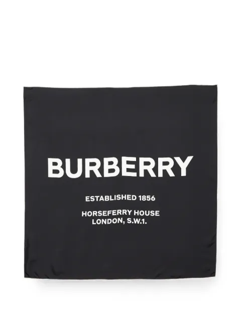 Burberry Pre-Owned logo-print silk scarf Black 1288391