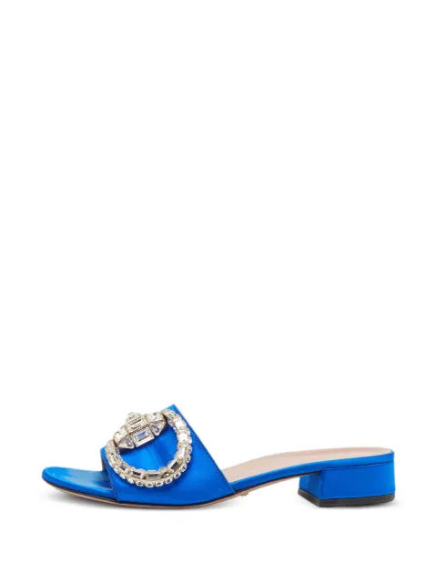 Gucci Pre-Owned Horsebit crystal-embellishment sandals Blue 1330476