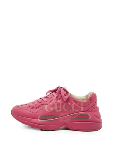 Gucci Pre-Owned Rhyton logo-print sneakers Pink 1310457