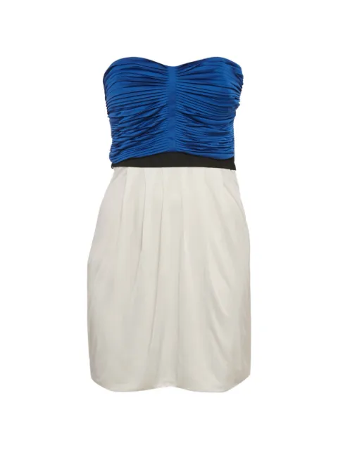 Gucci Pre-Owned pleated strapless mini dress White 1268176