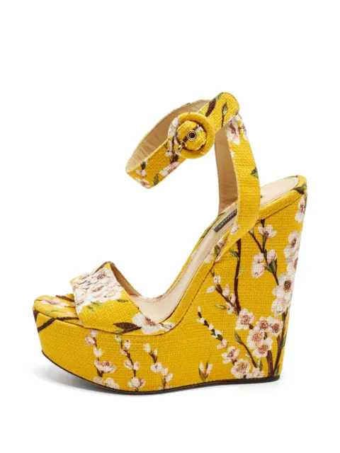 Dolce & Gabbana Pre-Owned floral-print sandals Yellow 1300187