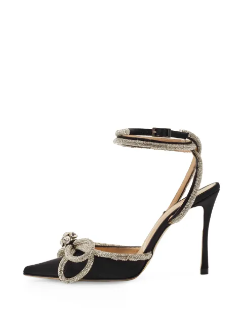 MACH & MACH Double Bow crystal-embellished pumps Black 1329738