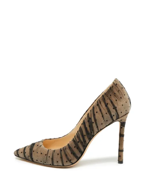 Jimmy Choo Pre-Owned Romy dotted mesh pumps Neutrals 1311308
