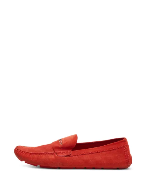 Louis Vuitton Pre-Owned Damier suede loafers Red 1336506