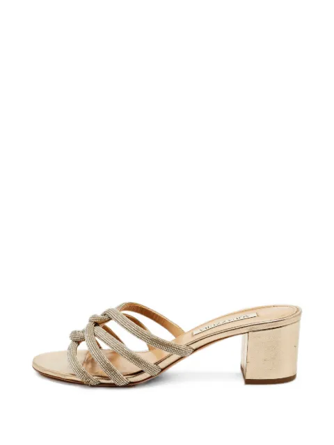 Aquazzura crystal-embellished leather sandals Gold 1336390